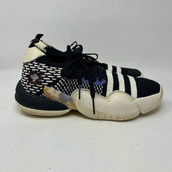 Unisex Adidas Trae Young 2 'Flowers' Black Ivory BasketballIG2590 M10.5 / W11.5 - Picture 3 of 9